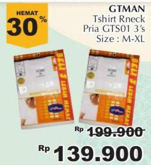 Promo Harga GT MAN T-Shirt R-Neck GTS01B 3 pcs - Giant