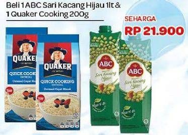 Promo Harga ABC Sari Kacang Hijau + Quaker Quick Cooking  - Carrefour