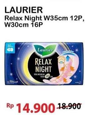 Promo Harga Laurier Relax Night 30cm, 35cm 12 pcs - Alfamart