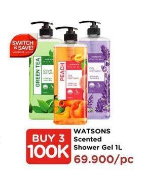 Promo Harga WATSONS Scented Body Wash per 3 botol 1000 ml - Watsons