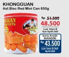 Promo Harga KHONG GUAN Assorted Biscuit Red Mini 650 gr - Alfamart