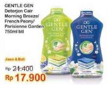 Promo Harga GENTLE GEN Deterjen Morning Breeze, French Peony, Parisienne Garden 750 ml - Indomaret