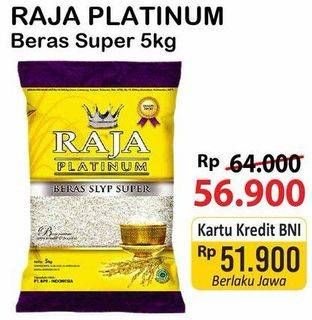 Promo Harga Raja Platinum Beras Slyp Super 5000 gr - Alfamart