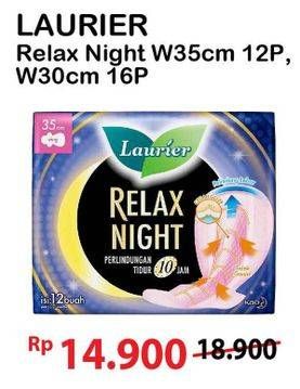 Promo Harga Laurier Relax Night 30cm, 35cm 12 pcs - Alfamart