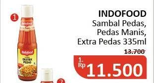 Promo Harga INDOFOOD Sambal Pedas, Pedas Manis, Ekstra Pedas 335 ml - Alfamidi