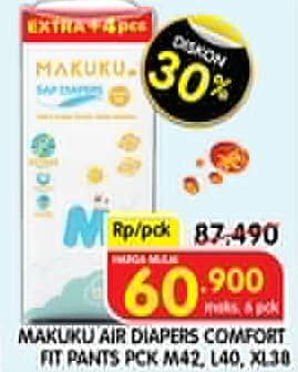 Promo Harga Makuku Comfort Fit Diapers Pants M42, L40, XL38 38 pcs - Superindo