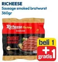 Promo Harga Richeese Factory Sausage Smoke Bratwurst 360 gr - Hypermart