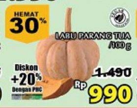 Promo Harga Labu Parang Tua per 100 gr - Giant