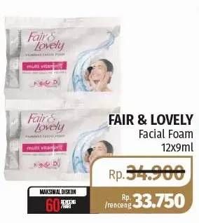 Promo Harga GLOW & LOVELY (FAIR & LOVELY) Facial Wash per 12 pcs 9 gr - Lotte Grosir