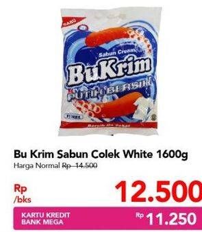 Promo Harga BU KRIM Sabun Cream Putih Bersih 1600 gr - Carrefour