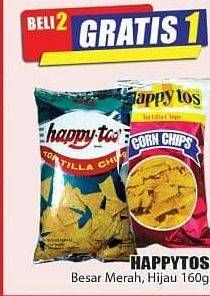 Promo Harga HAPPY TOS Tortilla Chips Merah, Hijau 160 gr - Hari Hari