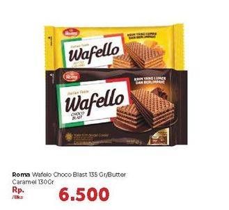 Promo Harga Wafello Choco Blast 135gr/ Butter Caramel 130gr  - Carrefour