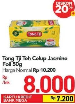 Promo Harga Tong Tji Teh Celup Jasmine Dengan Amplop 25 pcs - Carrefour
