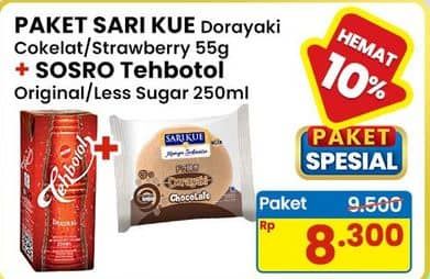 Promo Harga Sari Kue Dorayaki + Sosro Teh Botol  - Indomaret