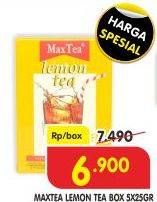 Promo Harga Max Tea Minuman Teh Bubuk Lemon Tea per 5 sachet 25 gr - Superindo