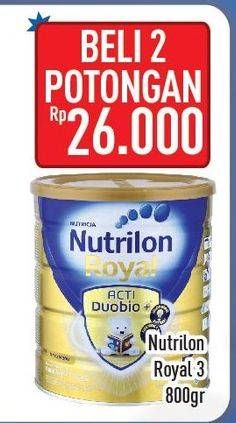 Promo Harga NUTRILON Royal 3 Susu Pertumbuhan per 2 kaleng 800 gr - Hypermart