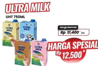 Promo Harga Ultra Milk Susu UHT 750 ml - Carrefour