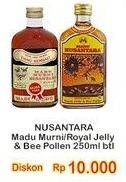 Promo Harga NUSANTARA Madu Murni/ Royal Jelly & Bee Pollen 250 mL  - Indomaret