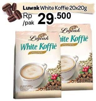 Promo Harga Luwak White Koffie 20 pcs - Carrefour