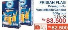 Promo Harga FRISIAN FLAG Primagro 3+ Madu, Vanilla, Cokelat 800 gr - Indomaret