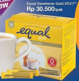 Promo Harga EQUAL Gold Sweetener 50 pcs - Carrefour