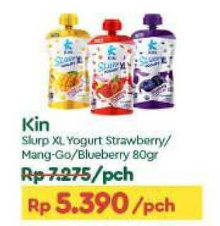 Promo Harga KIN Yogurt Slurp XL Mango, Blueberry 80 gr - TIP TOP