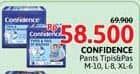 Promo Harga Confidence Adult Pants Tipis & Pas Di Badan L8, M10, XL6 6 pcs - Alfamidi