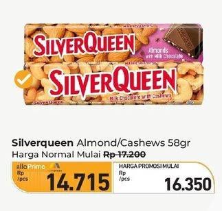 Promo Harga Silver Queen Chocolate Almonds, Cashew 58 gr - Carrefour