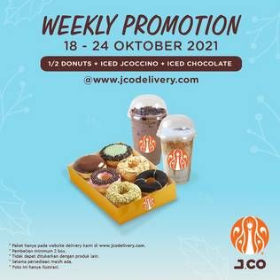 Promo Harga 1/2 lusin JCO DONUTS + Iced JCOCCINO + Iced Chocolate   - JCO