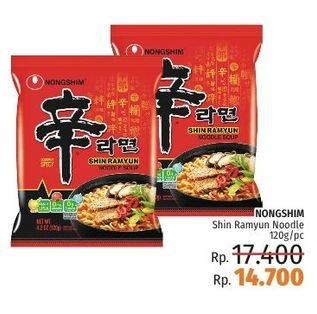 Promo Harga NONGSHIM Noodle Shim Shin Ramyun 120 gr - LotteMart