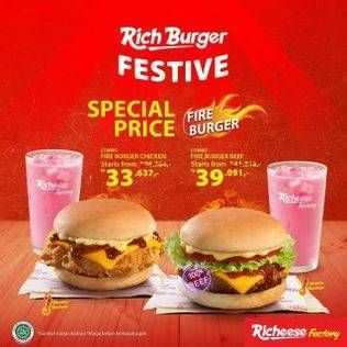 Promo Harga RICHEESE FACTORY Fire Burger  - Richeese Factory