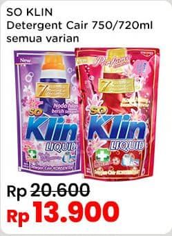 Promo Harga So Klin Liquid Detergent All Variants 720 ml - Indomaret