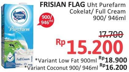 Promo Harga FRISIAN FLAG Susu UHT Purefarm Low Fat 900 ml - Alfamidi