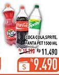 Promo Harga COCA COLA/ FANTA/ SPRITE Soft Drink 1.5ltr  - Hypermart