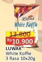 Promo Harga Luwak White Koffie 3 Rasa per 10 sachet 20 gr - Alfamart