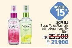 Promo Harga SOFFELL Spray Anti Nyamuk Yuzu Tea Fresh, Geranium 55 ml - LotteMart