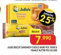 Promo Harga Julies Sandwich Choco More, Peanut Butter 90 gr - Superindo