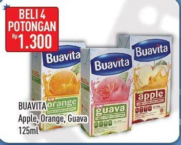 Promo Harga BUAVITA Fresh Juice Apple, Orange, Guava per 4 pcs 125 ml - Hypermart