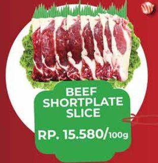 Promo Harga Beef Short Plate Slice per 100 gr - Yogya