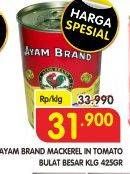 Promo Harga AYAM BRAND Mackerel Tomato Bulat Besar 425 gr - Superindo