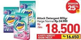 Promo Harga ATTACK Detergent Powder 800 gr - Carrefour