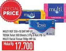 Promo Harga TESSA Facial Tissue 700gr/260 sheet / TESSA Toilet Tissue PB-16 8 roll  - Hypermart