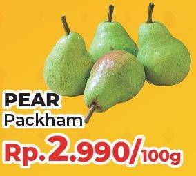 Promo Harga Pear Packham per 100 gr - Yogya