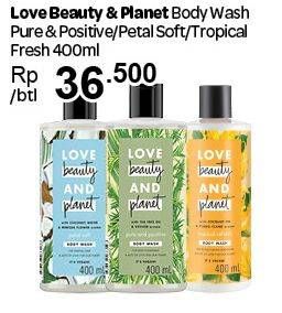 Promo Harga LOVE BEAUTY AND PLANET Body Wash Pure Positive, Petal Soft, Tropical Fresh 400 ml - Carrefour