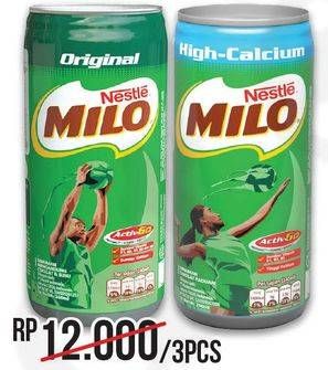 Promo Harga MILO Susu UHT per 3 kaleng 240 ml - Alfamart