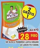 Promo Harga Mr Muscle Axi Triguna Pembersih Lantai Lemon Fresh 800 ml - Superindo