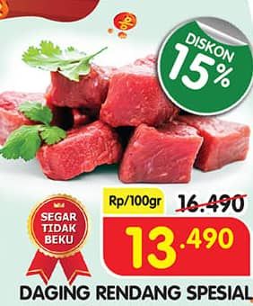 Promo Harga Daging Rendang Sapi Special per 100 gr - Superindo