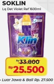 Promo Harga SO KLIN Liquid Detergent + Anti Bacterial Violet Blossom 1600 ml - Alfamart