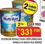 Promo Harga NUTRILON Royal Soya 3 Susu Pertumbuhan Vanila, Madu per 2 kaleng 800 gr - Superindo