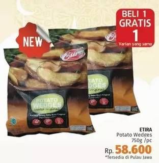 Promo Harga ETIRA Potato Wedges 750 gr - LotteMart